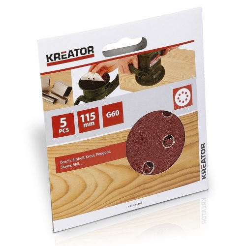 Kreator csiszolólap rota, tépőzáras 115mm P60 5db KRT230004