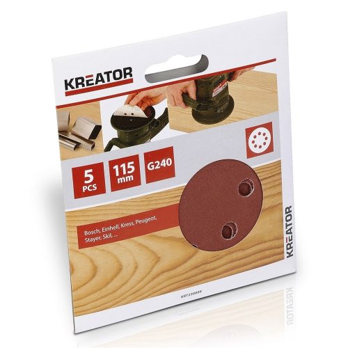 Kreator csiszolólap rota, tépőzáras 115mm P240 5db KRT230009