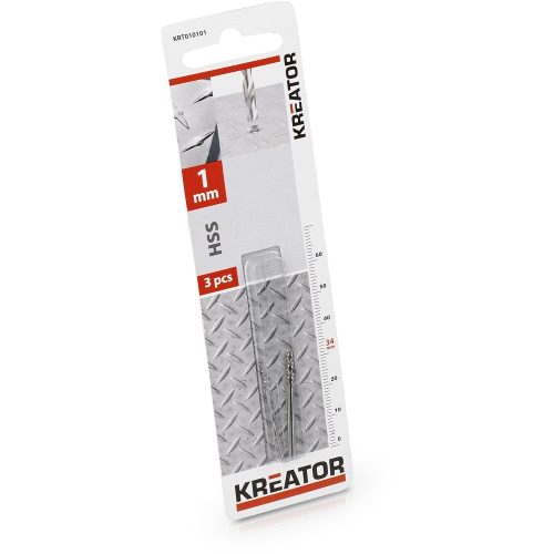 Kreator csigafúró készlet 3 részes 1.0x34 mm-es köszörült KRT010101