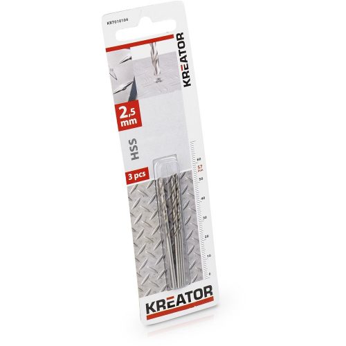 Kreator csigafúró készlet 3 részes 2.5x57 mm-es köszörült KRT010104