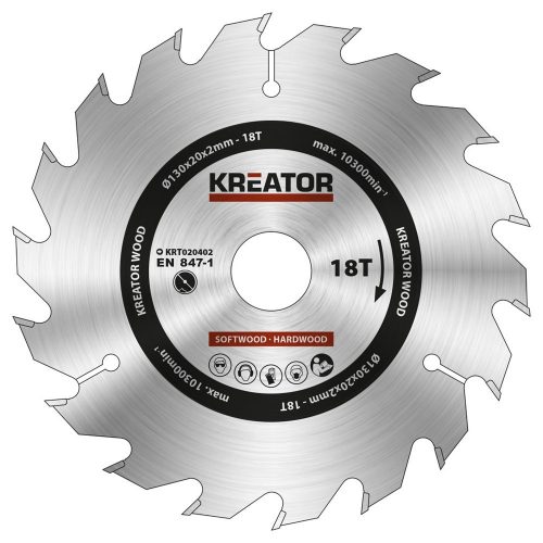 Kreator körfűrészlap 130 mm 18 fog fa  KRT020402