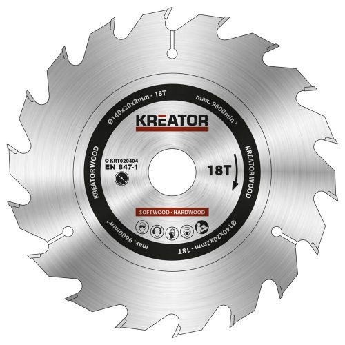 Kreator körfűrészlap 140 mm 18 fog fa  KRT020404