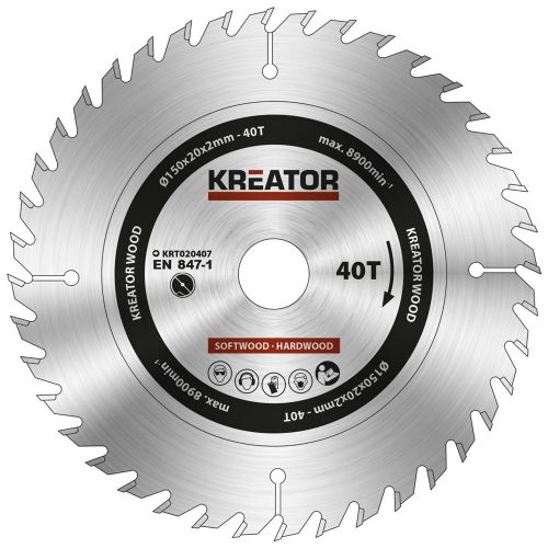 Kreator körfűrészlap 150 mm 40 fog fa  KRT020407