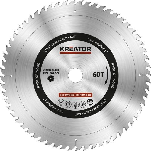 Kreator körfűrészlap 305 mm 60 fog fa  KRT020430