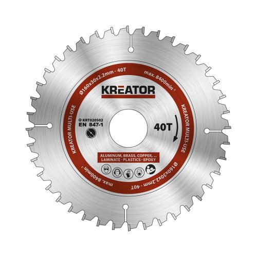 Kreator körfűrészlap 160 mm 40 fog MULTI-USE  KRT020502