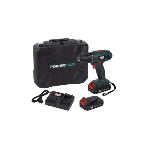 PowerPlus Pro akkumulátoros fúró-csavarbehajtó 18V LI-ION 2 akkumulátor POWP8040