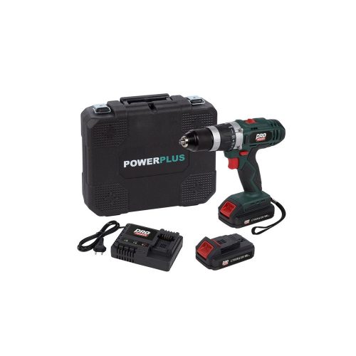 PowerPlus Pro akkumulátoros ütvefúró-csavarbehajtó  18V LI-ION 2 akkumulátor POWP8060