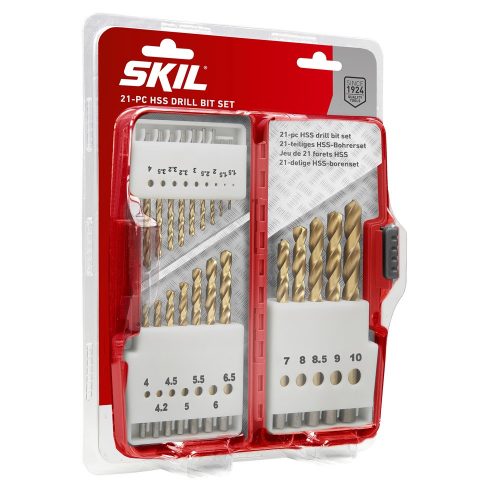 SKIL RED 2610S00918 HSS titán fúrószár készlet 1,5-10mm 21 részes